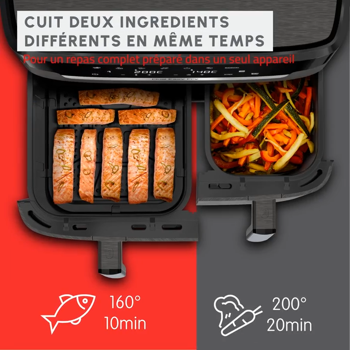 AirFryer MOULINEX Dual Easy Fry & Grill, 8,3L